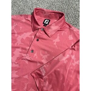 FootJoy Performance Polo Shirt Mens XL Pink Camo Golf Stretch Athletic FJ Logo